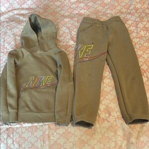Nike Kids Tan Hoodie and Sweatpants Set